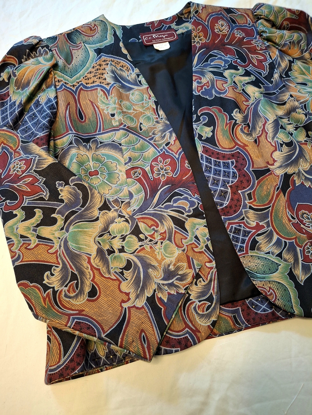 Vintage CC Magic Toni Garment Boho Print Cropped Jacket Small